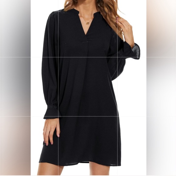 NWT Womens Black Long Sleeve Rayon tunic Dress / XL - Picture 2 of 9